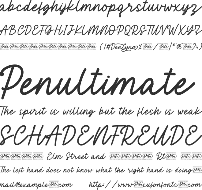 Dealyna Personal Use font preview