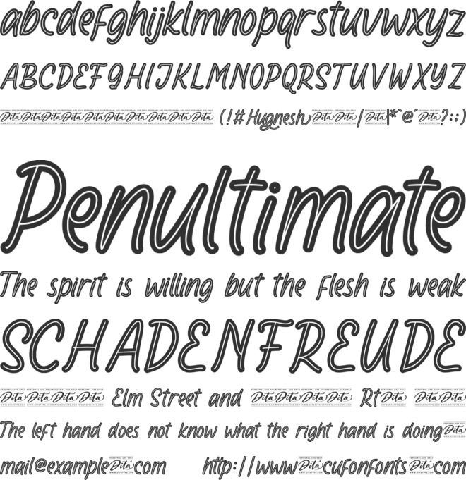 Hugnesh Personal Use font preview