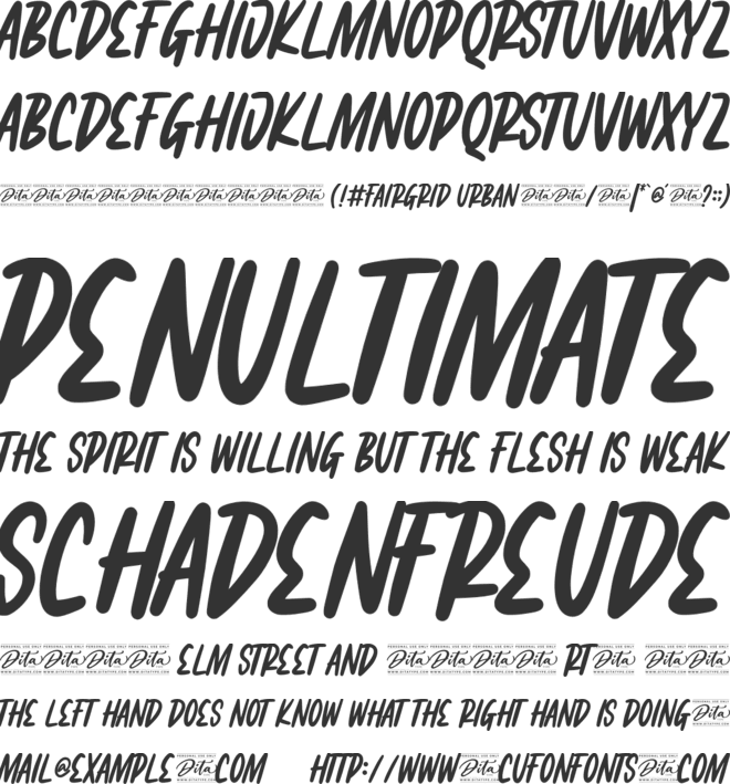 Fairgrid Urban Personal Use font preview
