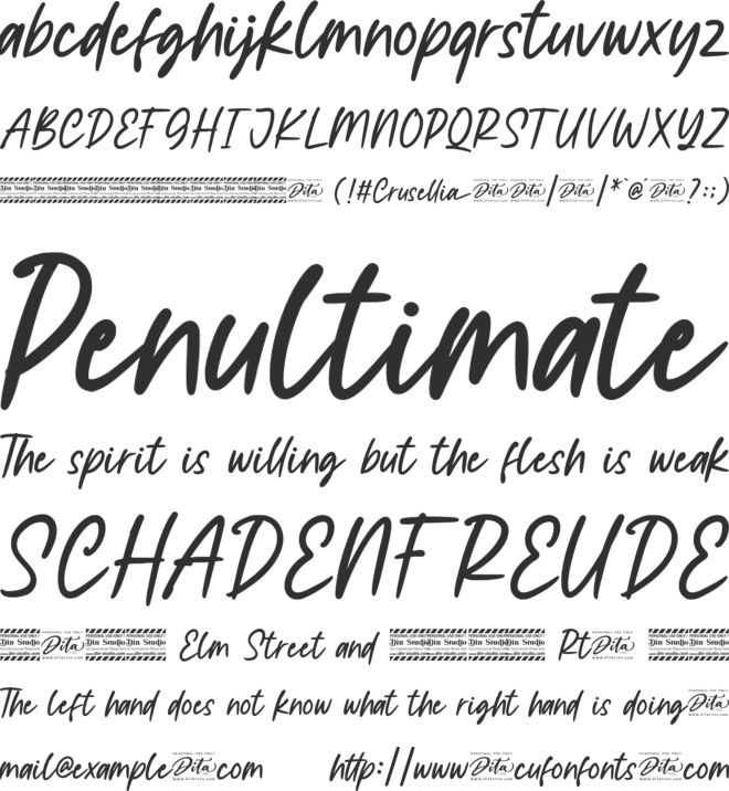 Crusellia Personal Use font preview