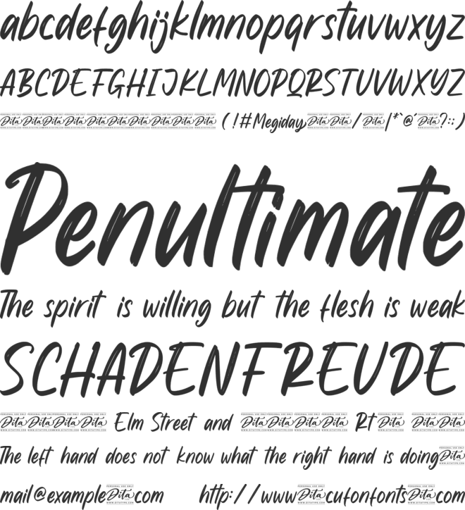 Megiday Personal Use font preview