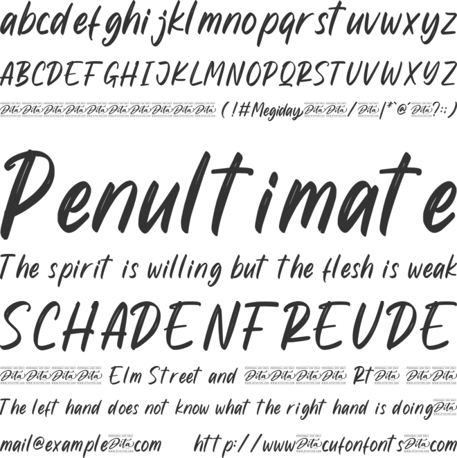 Megiday Personal Use font preview