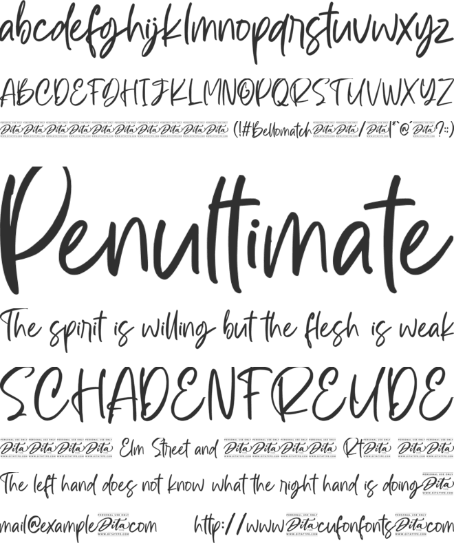 Bellomatch Personal Use font preview
