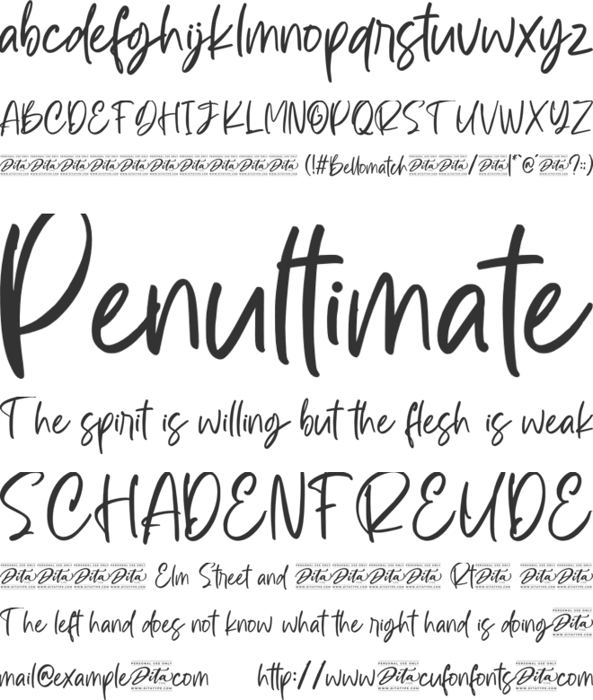 Bellomatch Personal Use font preview