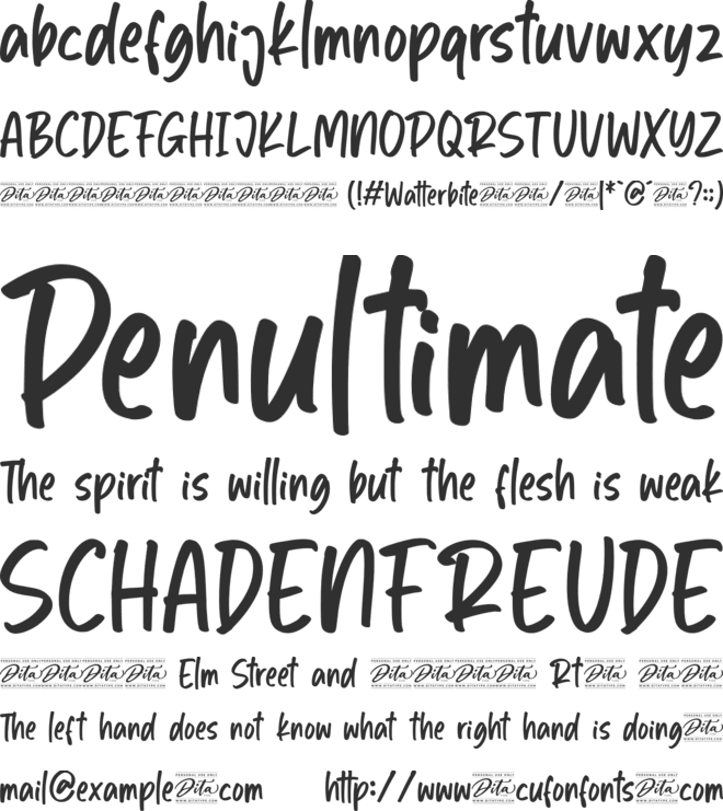 Watterbite Personal Use font preview
