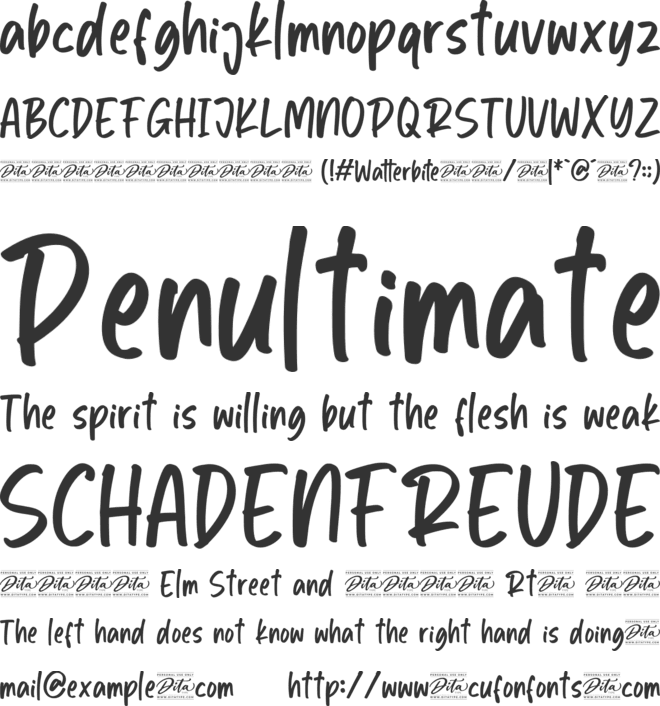 Watterbite Personal Use font preview