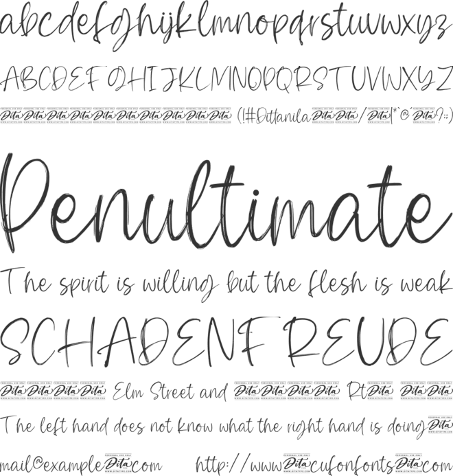 Dittanila Personal Use font preview