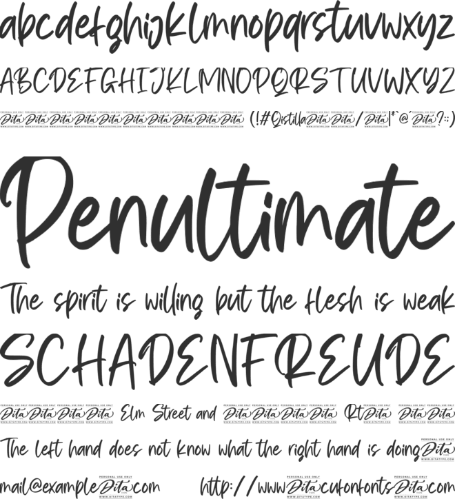 Qistilla Personal Use font preview
