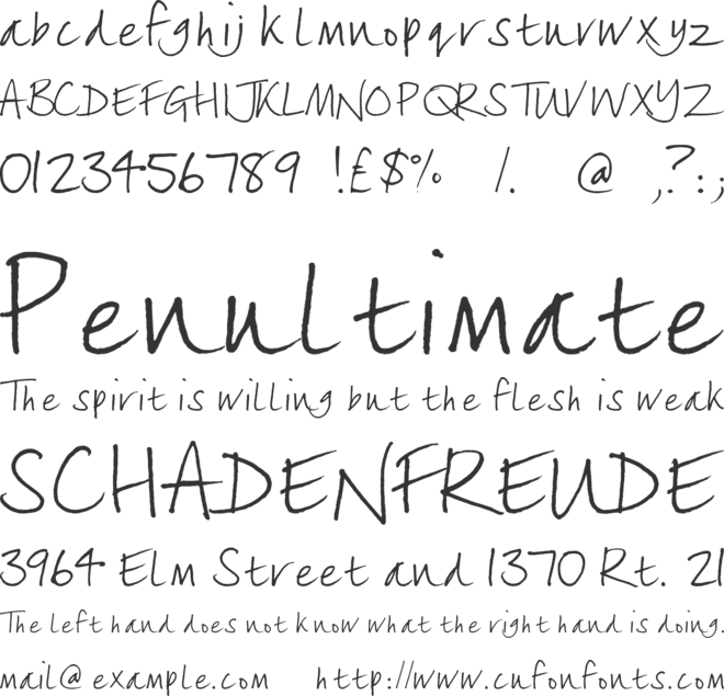 Lizzielongstocking font preview