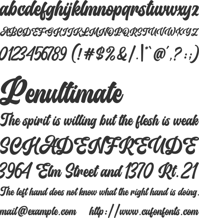 Masterday font preview