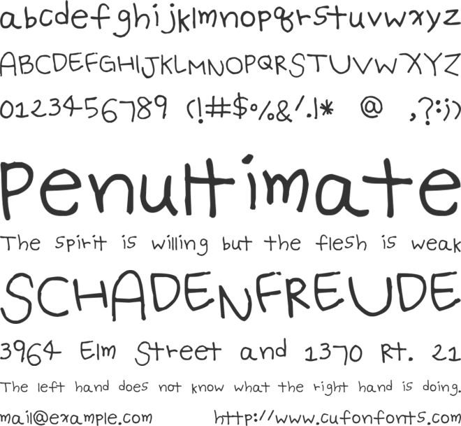 Batty Girl font preview