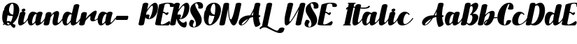Qiandra- PERSONAL USE Italic font