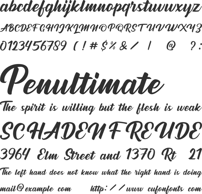 Runtage font preview