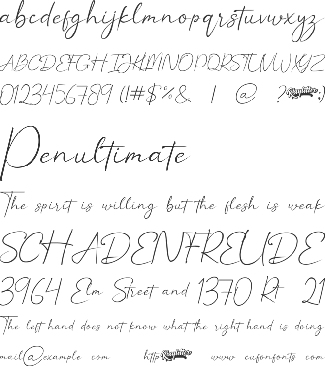 Saintine font preview