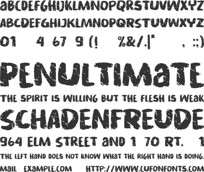 Asphalt crack font preview