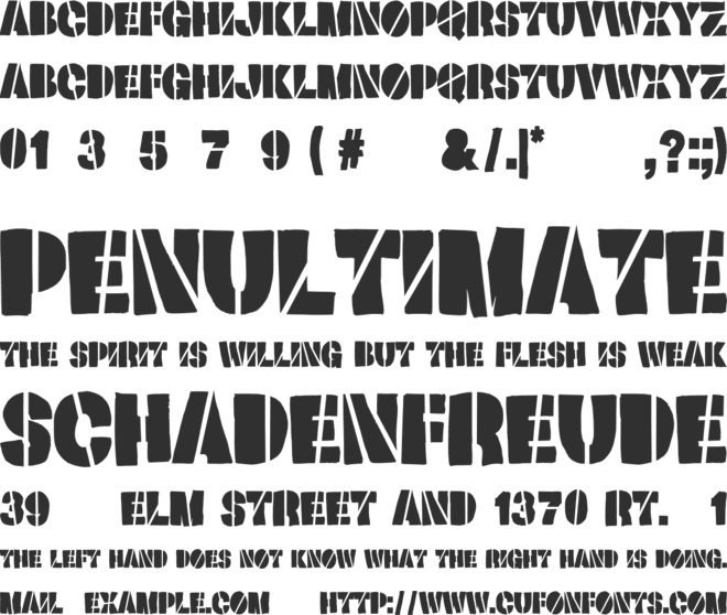 Blocking Stencil font preview