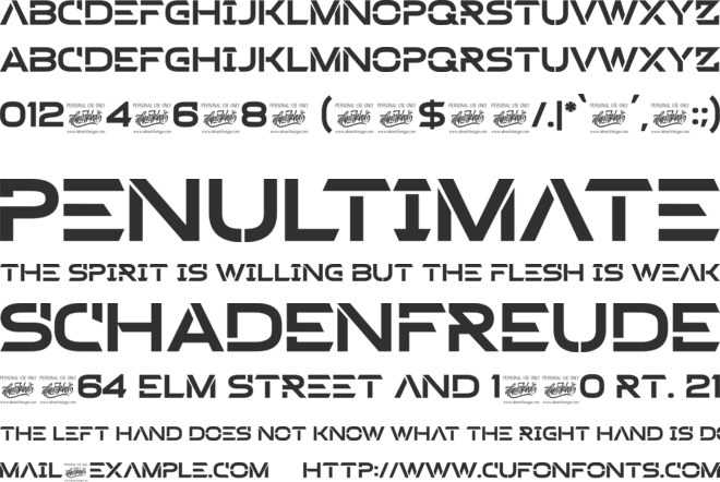 Borned font preview