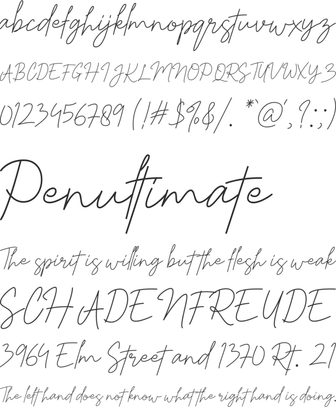 Hittany font preview