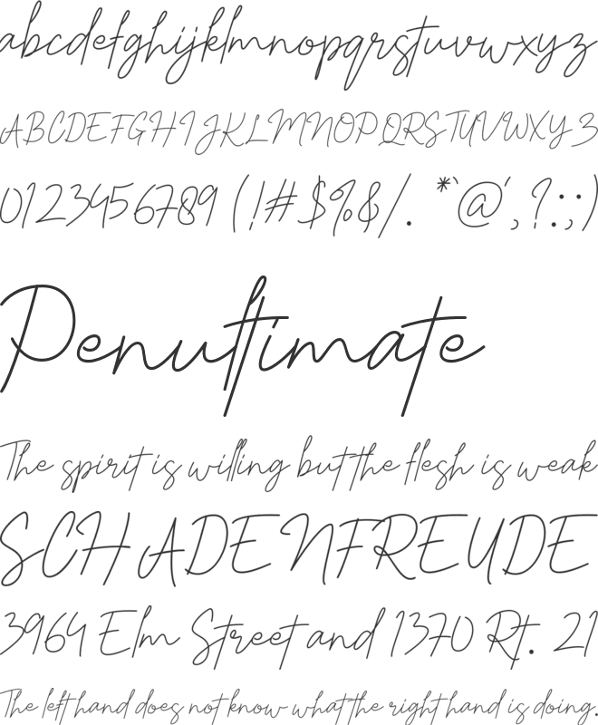 Hittany font preview