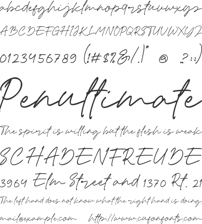 Amiline font preview