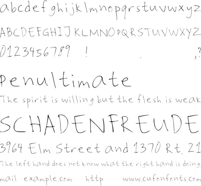 Shaynes Handwriting font preview