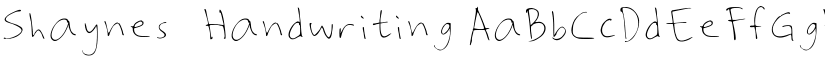 Shaynes_Handwriting font