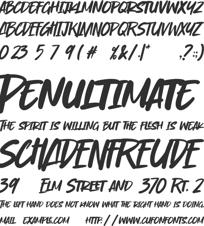 Another Story font preview