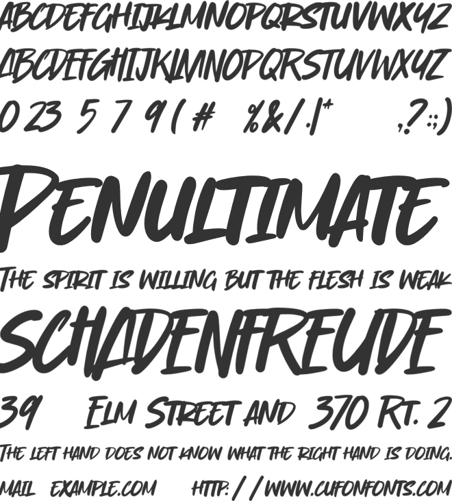 Another Story font preview