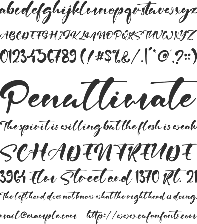 Claudhya font preview