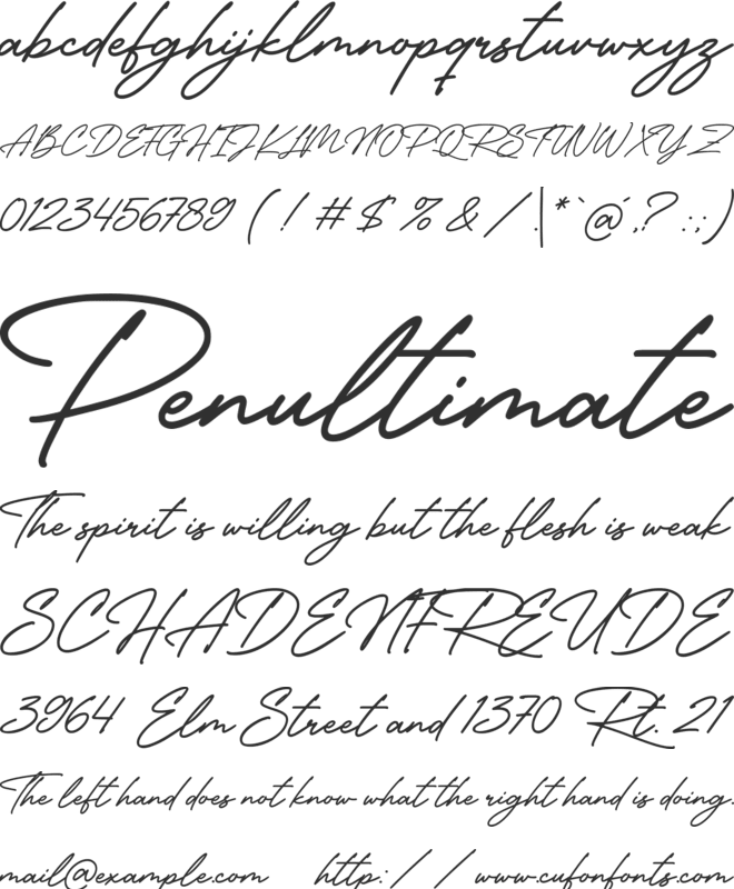 The Philadelphia Story font preview