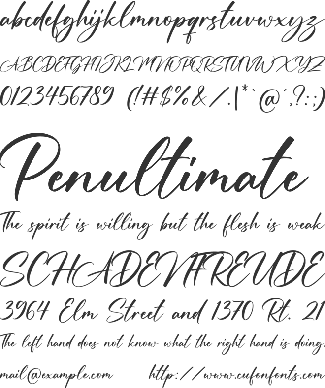 Massillo font preview