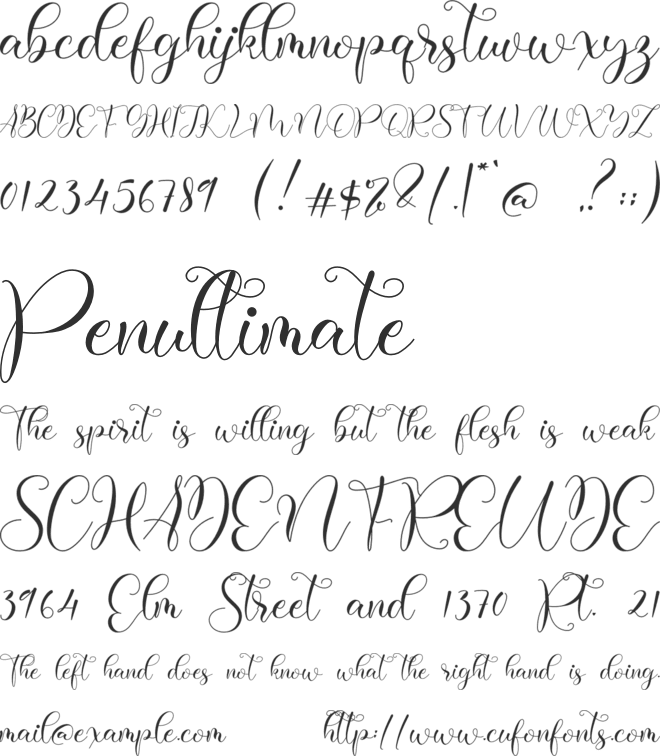 Miralose font preview