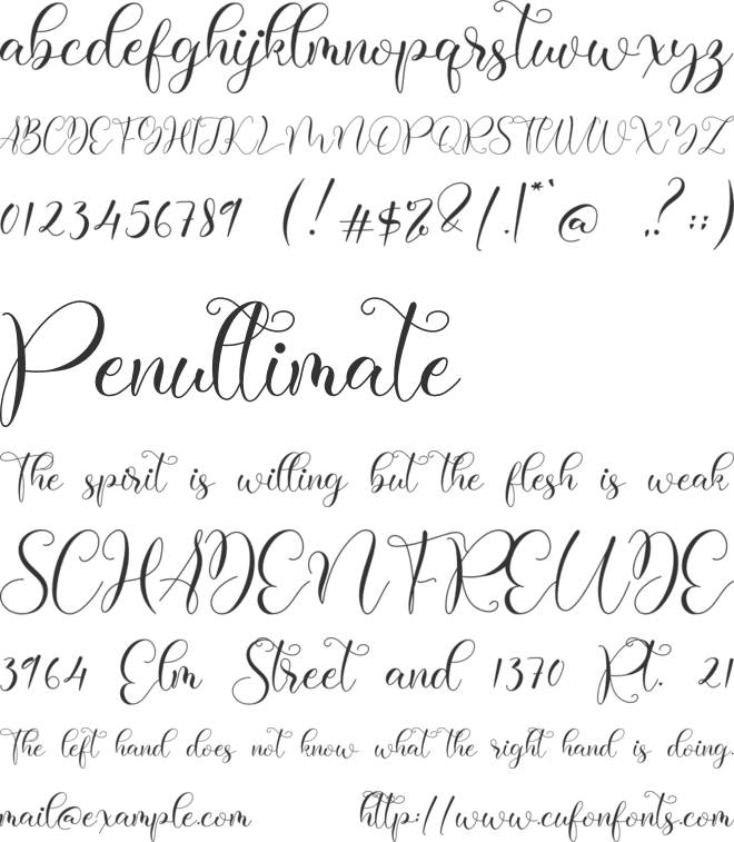 Miralose font preview
