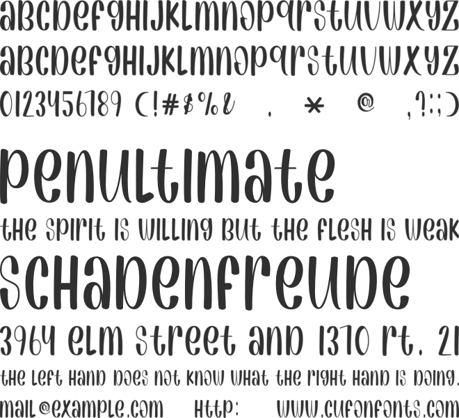 Diary font preview