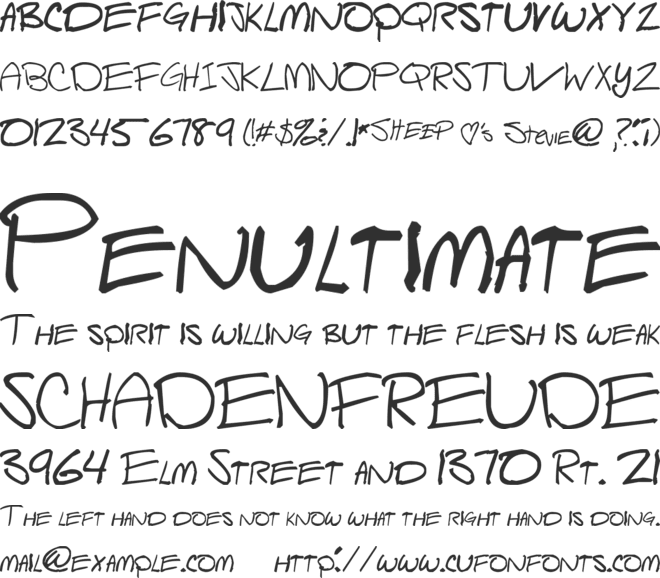 Script of Sheep font preview