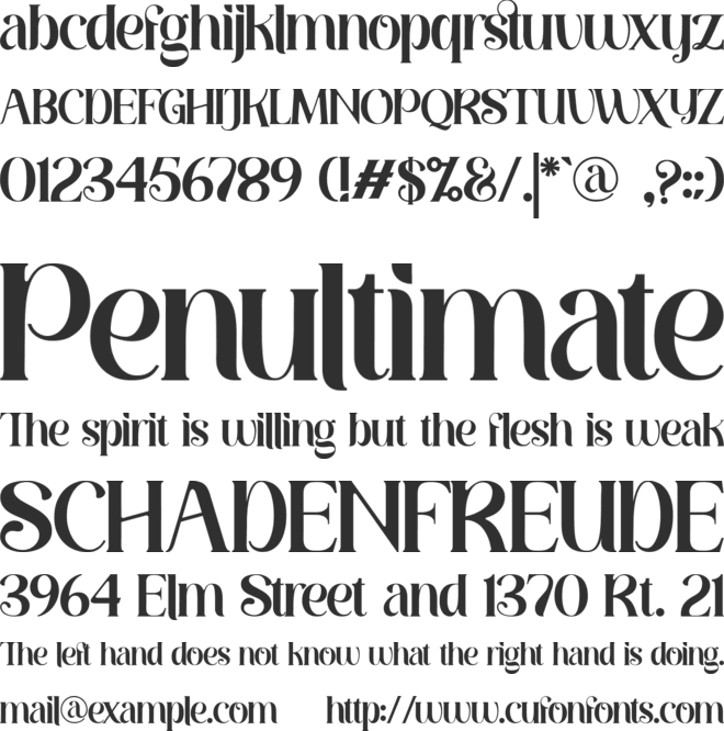 Mefista font preview