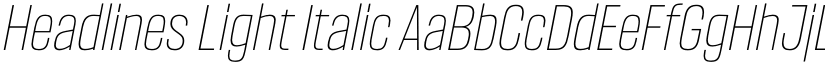 Headlines Light Italic font
