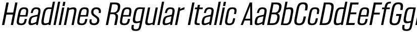 Headlines Regular Italic font