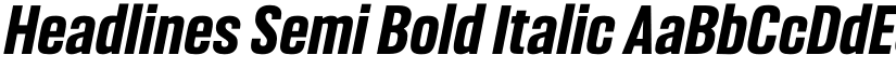 Headlines Semi Bold Italic font