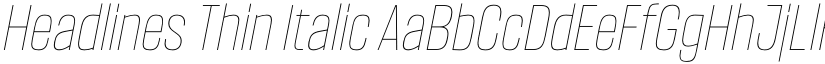 Headlines Thin Italic font
