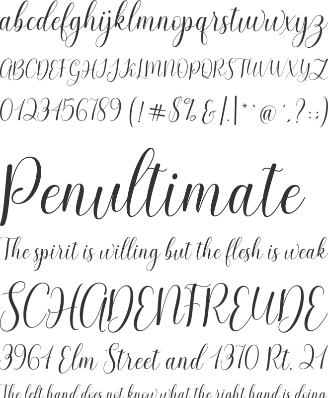 glowing script font preview