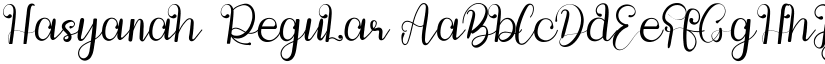 Hasyanah Regular font