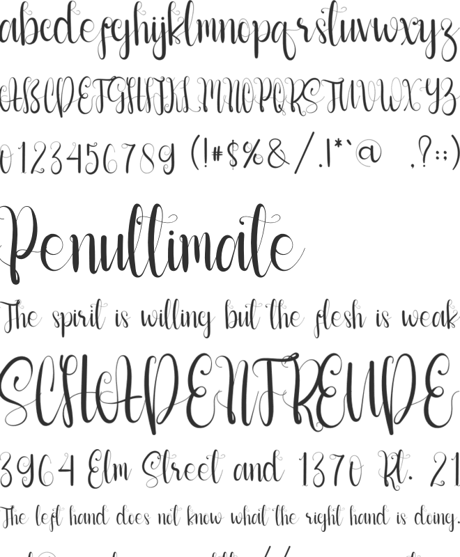 Ending Valentines font preview