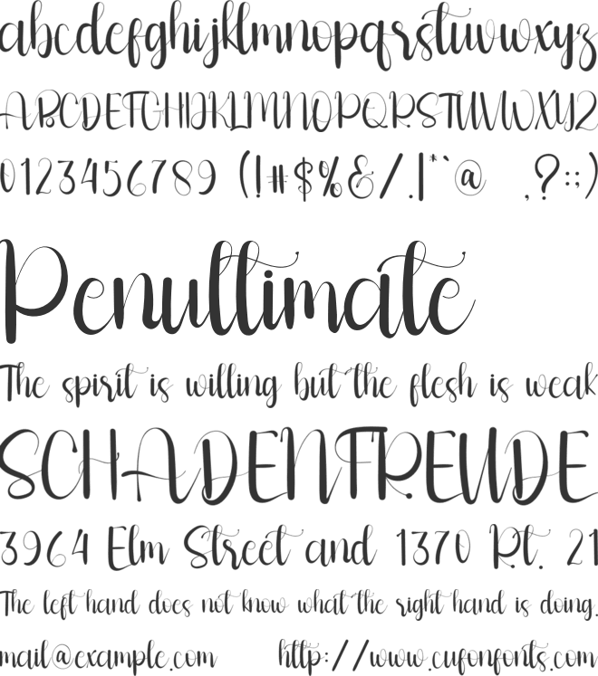 Multitalent font preview
