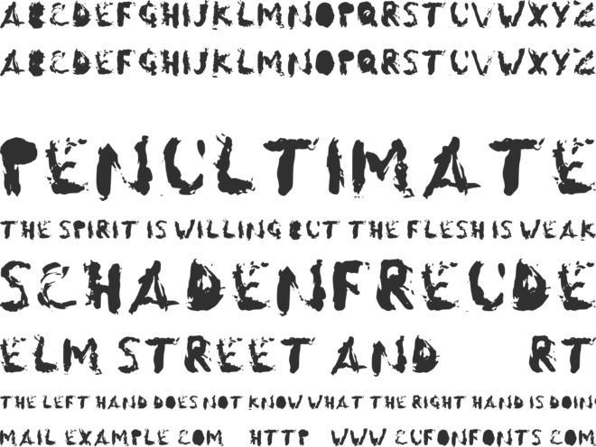 Impressions font preview