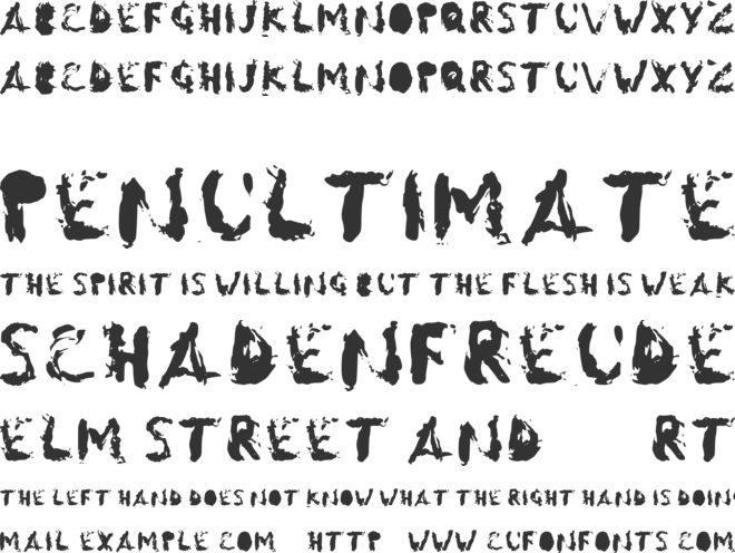 Impressions font preview