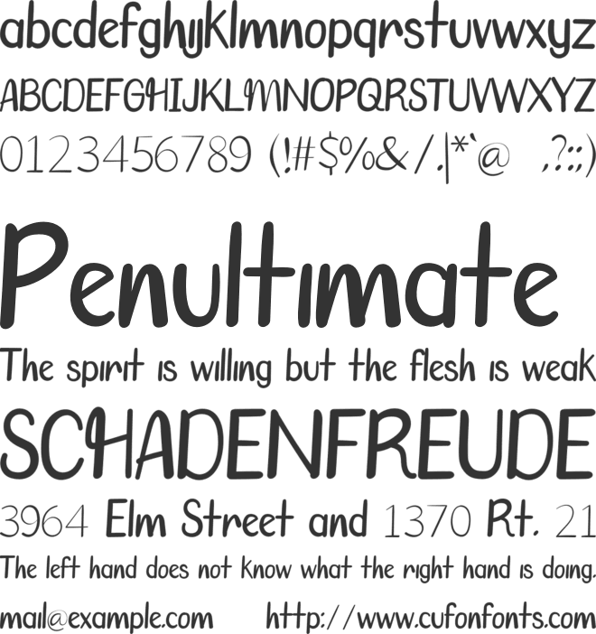 Shooting Star font preview