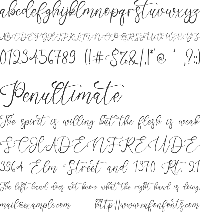 One January font preview