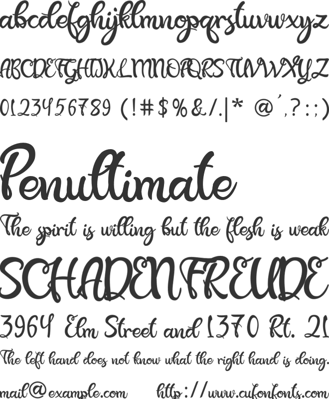 Beauty Angelin font preview