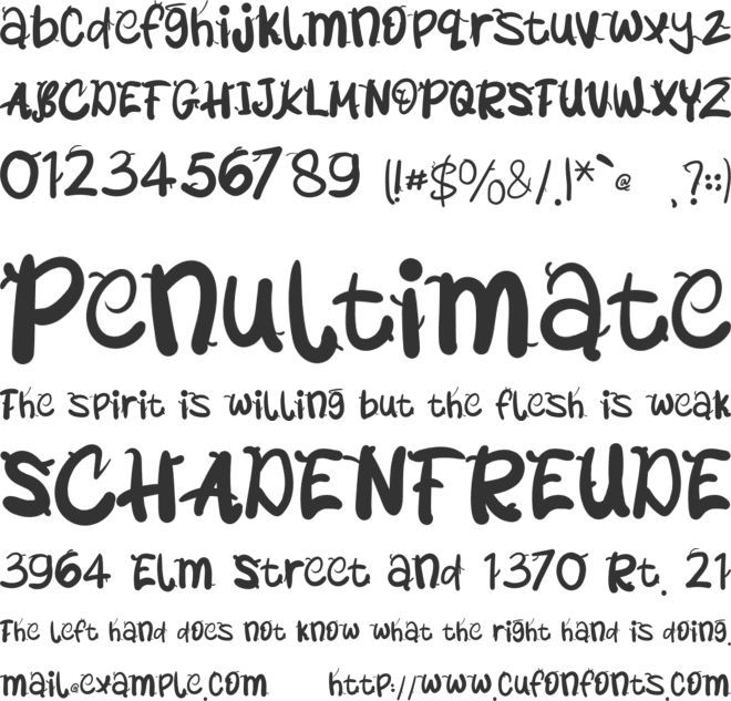 Bublegum Yummy font preview